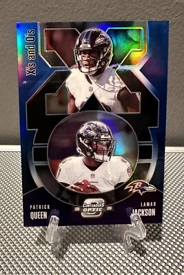2020 Contenders Optic LAMAR JACKSON PATRICK QUEEN #/99 SP Prizm X’s O’s🔥Ravens - Image 1 of 2