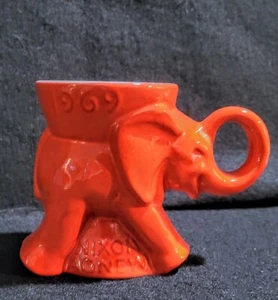 Tazza Elefante Frankoma GOP Vintage Nixon/Agnew 1969 - Foto 1 di 6