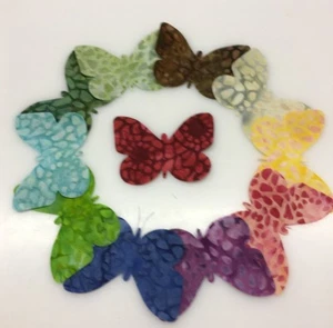 Bali Batiks Die Cut Butterflies for Appliques -- BATIK -- 24 Pieces 2" x 3" - Picture 1 of 3