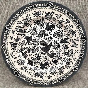 Regal Peacock - Burleigh - Vintage - schwarz - Vögel - Speiseteller - 25 cm - Bild 1 von 2