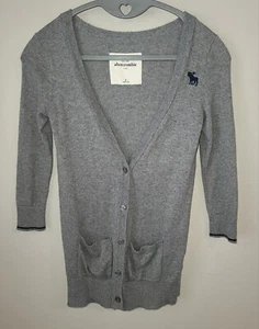 GUC GIRLS ABERCROMBIE KIDS GRAY CARDIGAN SWEATER SIZE M - Picture 1 of 3