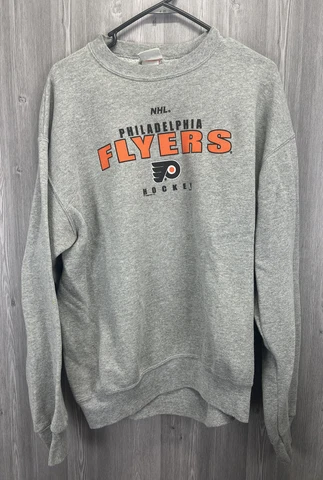 Vintage Lee Sport Philadelphia Flyers NHL Sweater SZ XL Gray Pullover Sweatshirt Cover