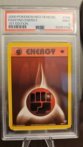 Pokemon Fighting Energy #106 Neo Genesis 1st Edition PSA 9 - Picture 1 of 2