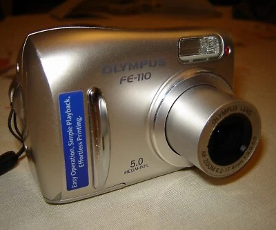 Olympus FE-110 5MP Digital Camera with 2.8X Optical Zoom - Image 1 of 3