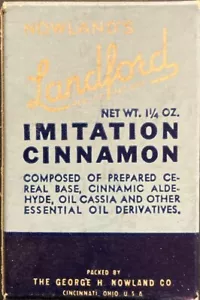1940s Full Nowland's Landford Imitation Cinnamon Box-WWII Home Front Campaign - - Picture 1 of 5