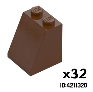 LEGO X32 LADRILLOS TEJA 2X2X2/65 GRADOS MARRÓN ROJIZO 4211320 3678 - Imagen 1 de 1