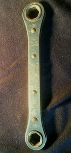 Williams Ratcheting 6 Point Double Box End 3/8" & 7/16" Wrench RB1214 Vintage - Picture 1 of 4