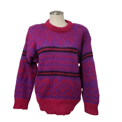 Suéter Pullover Púrpura Multicolor L Mezcla Mohair Epogee De Colección Foto 1 de 4