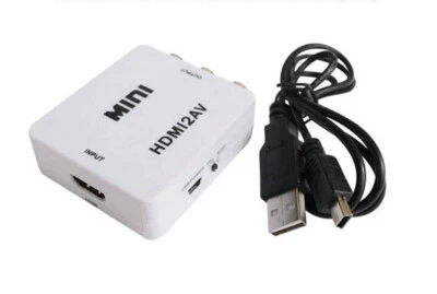 HDMI To RCA AV Converter Adapter 1080P CVBs 3RCA For Video Audio Xbox TV PC DVD - Image 1 of 4