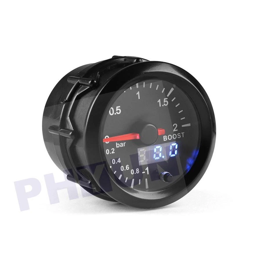2" 52mm Digital & Pointer 7 Color LED Car Turbo Boost Meter Bar Pressure Gauge - Image 1 of 4