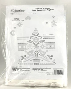 Herrschners Nordic Christmas Tablerunner/Napkin - New - Floss Not Included - Picture 1 of 4