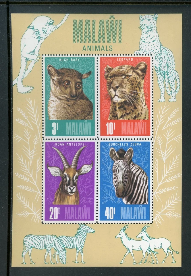 Malawi Scott #262a MNH S/S Animals of Malawi FAUNA CV$6+ 439278 - Image 1 of 1