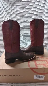 Roper Herren Haze Vollleder Reitstiefel Größe 7,5 D Braun Eckige Zehe Neu im Karton - Bild 1 von 12
