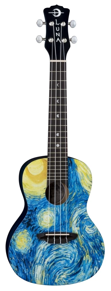 LUNA Uke Str C Concert Acoustic Ukulele 4 String Starry Night