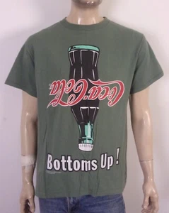 vintage 90s RARE single stitch Coca Cola Coke T-Shirt Bottoms Up 1994 2 sided XL - Picture 1 of 7