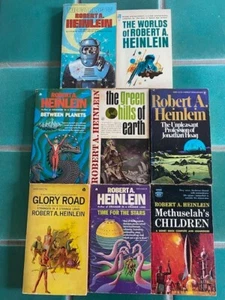 Robert A. Heinlein vintage sci-fi PB lot GLORY ROAD, METHUSELAH'S CHILDREN, more - Foto 1 di 21