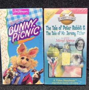 Lot 2 VHS Tale Of The Bunny/Peter Rabbit/ Mr. Jeremy Fisher Meryl Streep - Picture 1 of 6