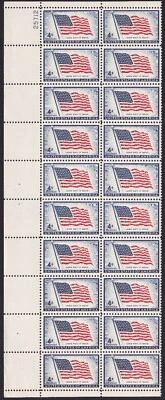 Scott #1094 49 Long May It Wave Flag Plate Block of 20 Stamps - MNH P#25712 - Image 1 of 2