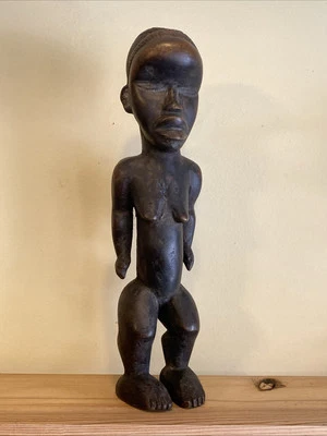 "Figura femenina de 14"" Dan Lu Me Liberia arte tribal africano ex colección francesa rara" Foto 1 de 4