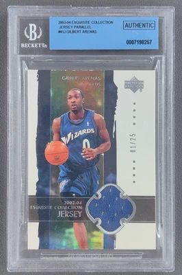 2003-04 Exquisite Collection Gilbert Arenas Jersey Parallel 1/25 #41-J BGS  - Image 1 of 2