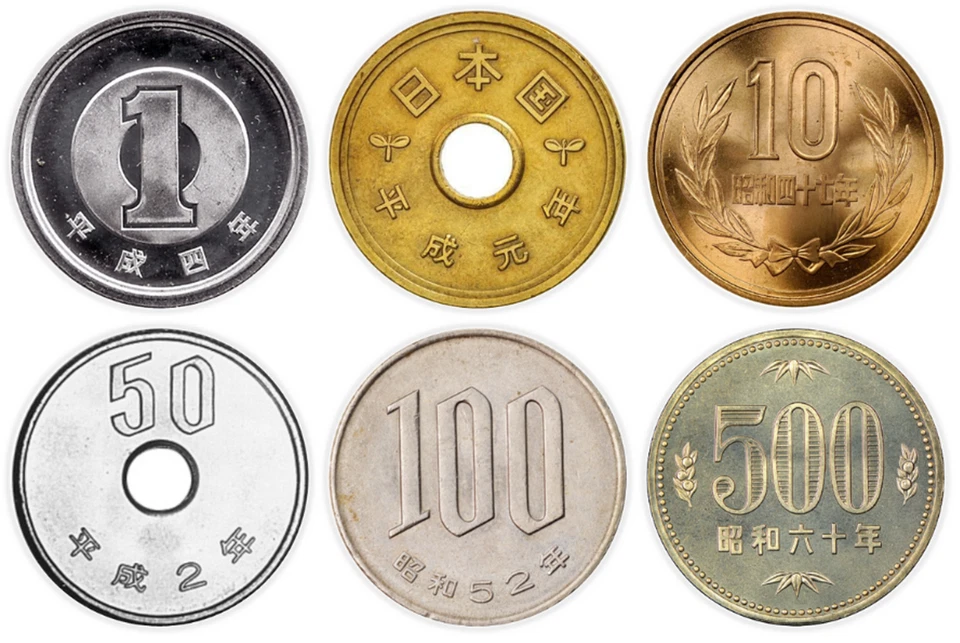日本日元硬币日元货币 - 6 个多包圆形贴纸 3 英寸 — 第 1/1 张图片