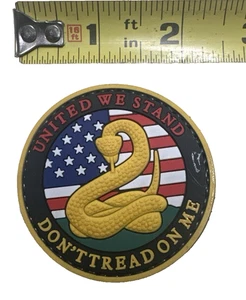Insignia parche gancho goma bandera 3D PVC United We Stand Don't Tread on Me Us - Imagen 1 de 2