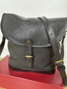 Mulberry Crossbody Binocular Bag Black Grained Leather Buckle Fastener - Picture 1 of 18