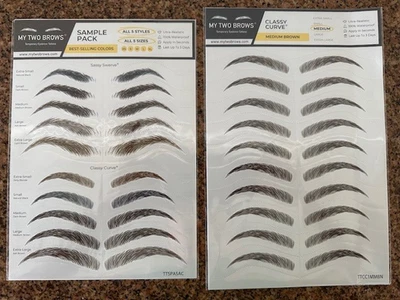 New My Two Brows Temporary Eyebrow Tattoos Medium Brown Size Medium, Sample Pack - Image 1 of 4