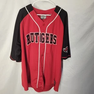 Rutgers Colosseum Athletics Red And Black Jersey XXL 2 X-Large Button Up - Picture 1 of 9