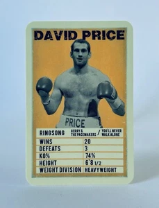2016 Boxing Ringwalk DAVID PRICE Trading Card 3.25” UK Top Trumps YELLOW BASE - Picture 1 of 3