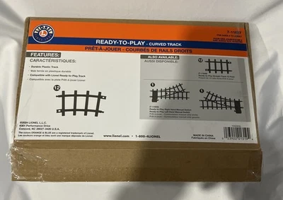 Lionel READY TO PLAY Curve Track 7-11827 Railroad Train Rails 12 Piece NEW - Image 1 of 3