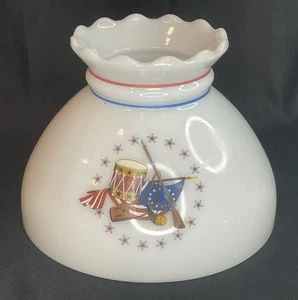 Vintage American Bicentennial Milk Glass Lamp Shade - Picture 1 of 15