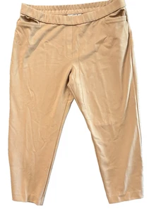 Susan Graver Women's Stretch Pants Essentials Liquid Knit - Tan Khaki Brown - XL - Picture 1 of 12
