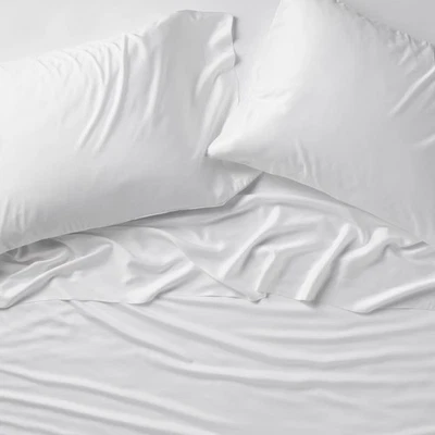 King 400 Thread Count Rayon from Bamboo Sheet Set White - Casaluna
