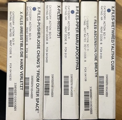 Blockbuster Video Lot of 6 THE X-FILES VHS Rentals Duchovny, Anderson RARE - Imagem 1 de 4