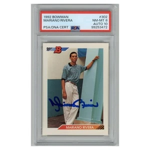 Mariano Rivera Autographed Signed 1992 Bowman Rookie Card (PSA 8/DNA 10) - Picture 1 of 2