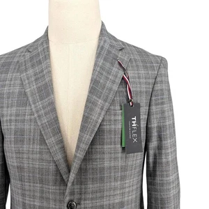 Tommy Hilfiger Herren Modern Fit Karo Sport Mantel Blazer Stretch Grau Kariert 46 R - Bild 1 von 7