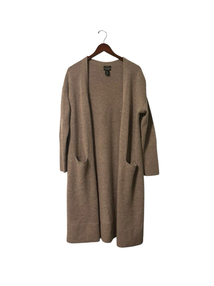 Cárdigan largo halógeno para mujer frente abierto 100 % lana cachemir suéter malva talla XL Foto 1 de 4