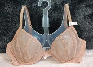 Reggiseno Victoria Secret Seer Shine sfoderato taglio basso Demi 38B beige mandorla (60328) - Foto 1 di 9