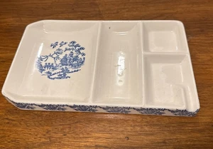 Vintage Blue Willow Räucheraschenbecher Unikat geteilt 10 x 6 Zoll - Bild 1 von 16