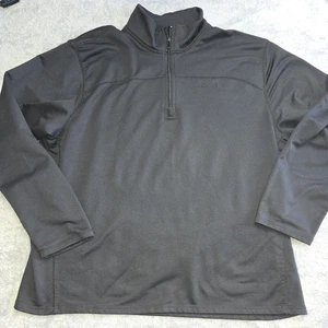 Timberland Mens Quarter Zip Sweatshirt Size 2XL Black Orange 1/4 Zip Pullover - Picture 1 of 8
