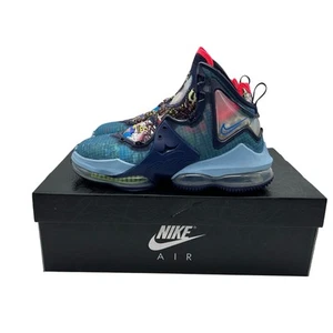 NIB Lebron James Nike Air XIX Shoes Mens 7 Womens 8.5 Blackened Blue Sneakers - Picture 1 of 14