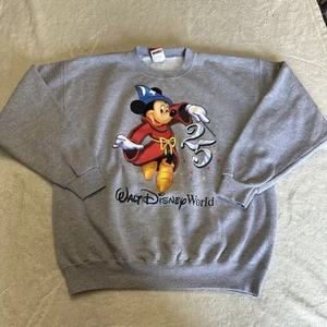 Disney World Crewneck Gray Men XL Mickey Mouse 25th Anniversary Vintage 1996 - Picture 1 of 6