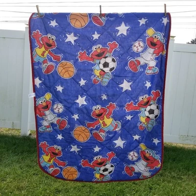 Elmo 芝麻街运动足球棒球篮球婴儿床毯复古  — 第 1/4 张图片