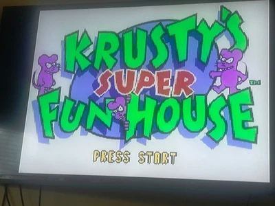 KRUSTY'S FUN HOUSE for Sega GENESIS 1992 -- Tested & Working -- Comes in BOX - Image 1 of 4