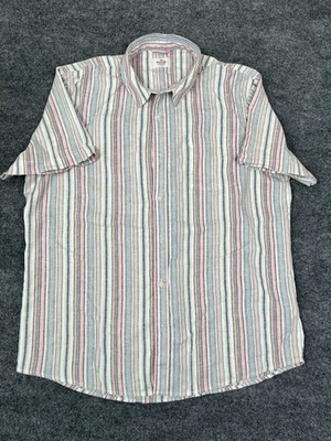 Marine Layer Shirt Mens Stretch Striped Button Up Short Sleeve Hemp Size XL - Image 1 of 4