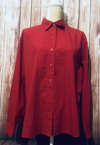 Women’s Size 16 Blouse Allison Daley Button Down Red Long Sleeves Collared Soft - Picture 1 of 10