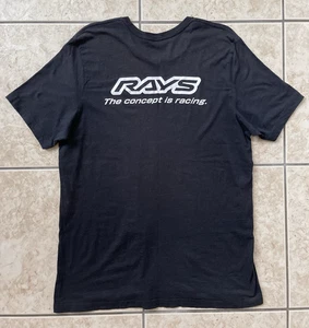 Camiseta Rays Racing Wheels Japón Hombre Manga Corta Negra XL Deportes de Motor Pista - Imagen 1 de 20