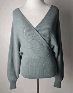 Love Tree Chic & Cozy Schiefergrau Pullover Ripp Wickelpullover Weich Edel Small - Bild 1 von 6