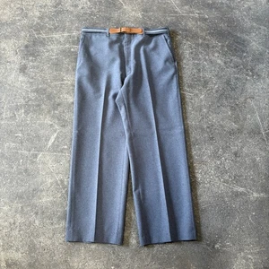 Vintage Haggar Dress Pants Mens 32 Gray Belted 70s Formal Straight - Picture 1 of 8